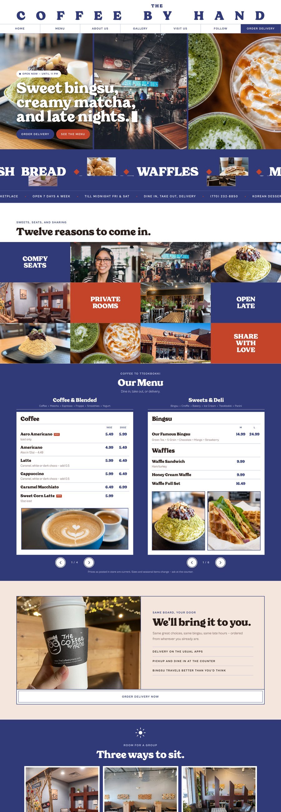 The Coffee By Hand — Cafe & Dessert website designed and built by Lumex Web Studios