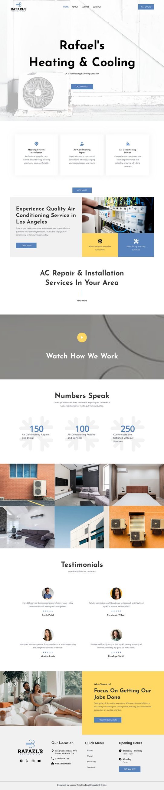 Rafael's Heating & Cooling — HVAC website designed and built by Lumex Web Studios