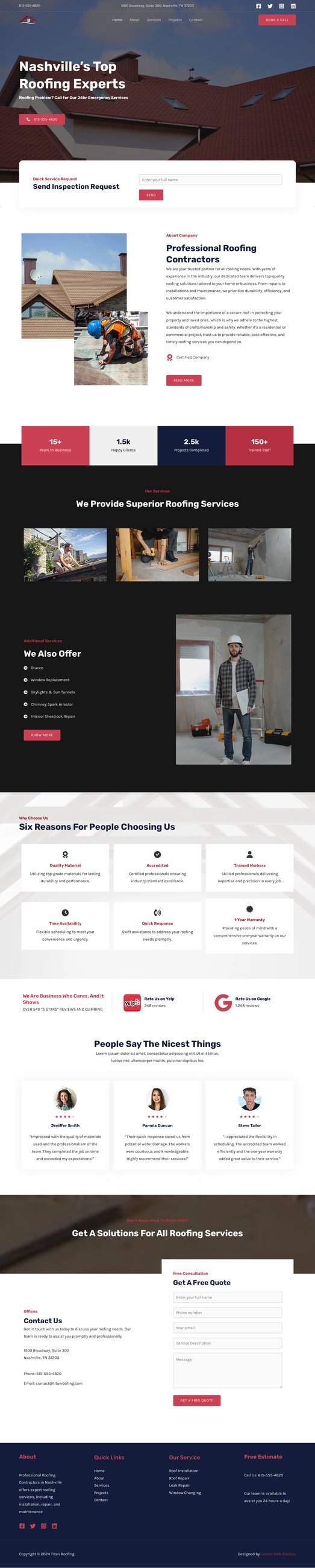 Titan Roofing — Roofing website designed and built by Lumex Web Studios