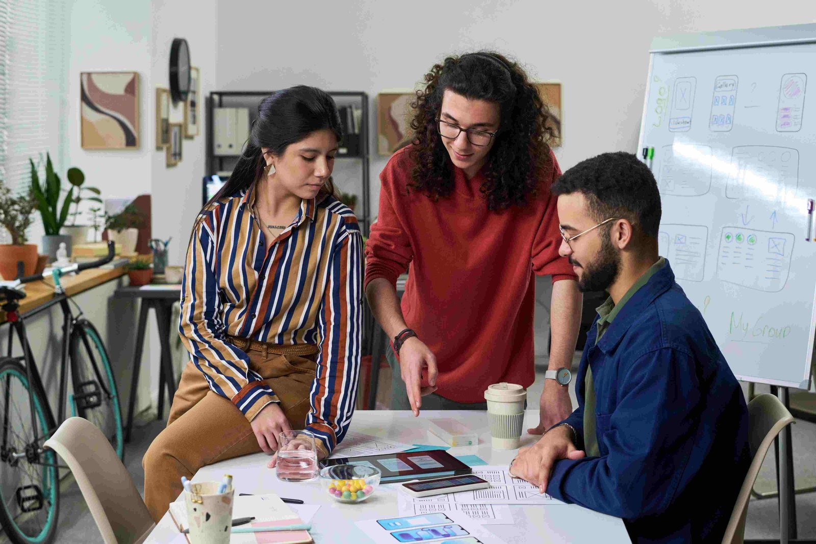 A team reviewing social content on a phone