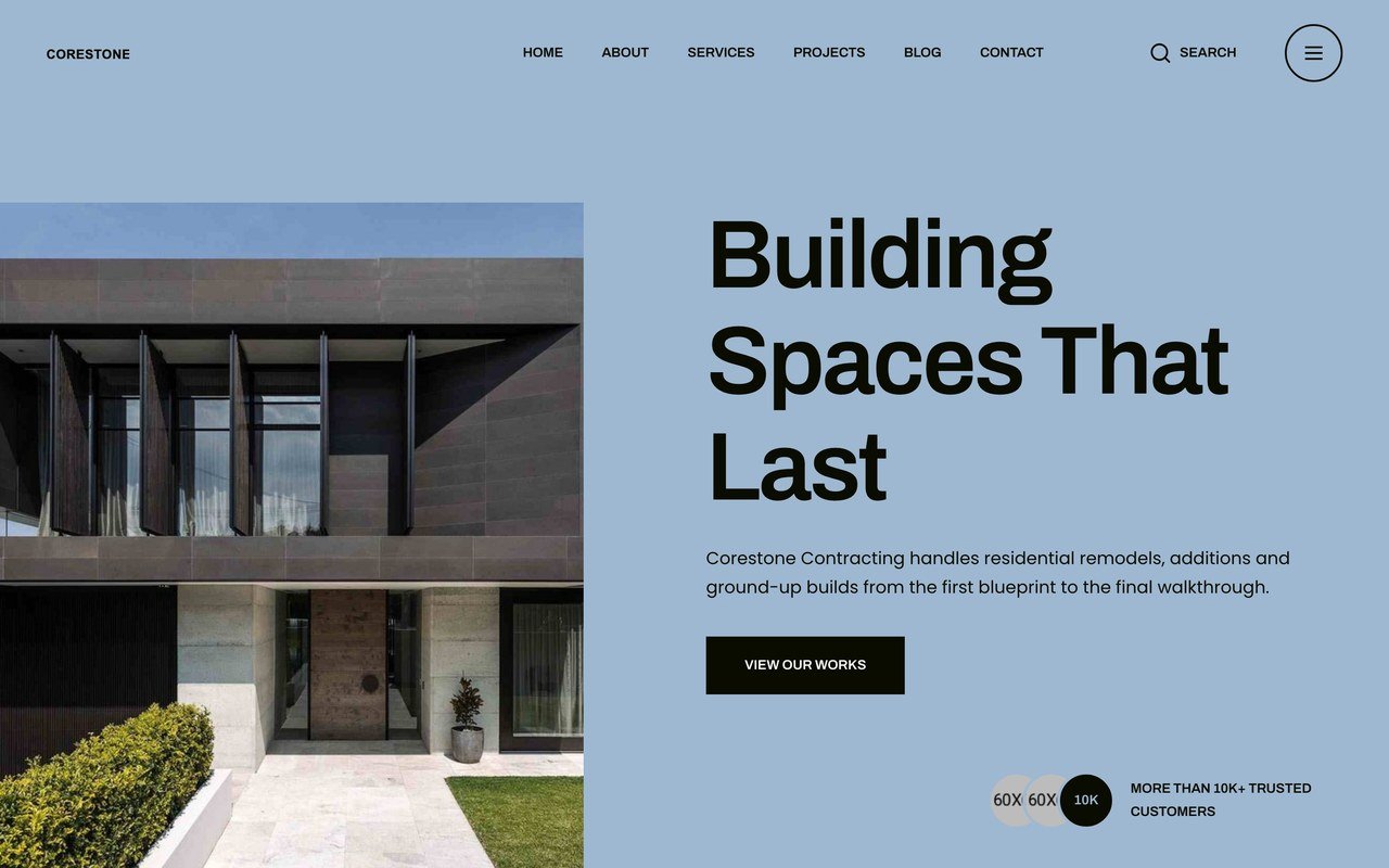 Corestone Contracting — General Contractor website by Lumex