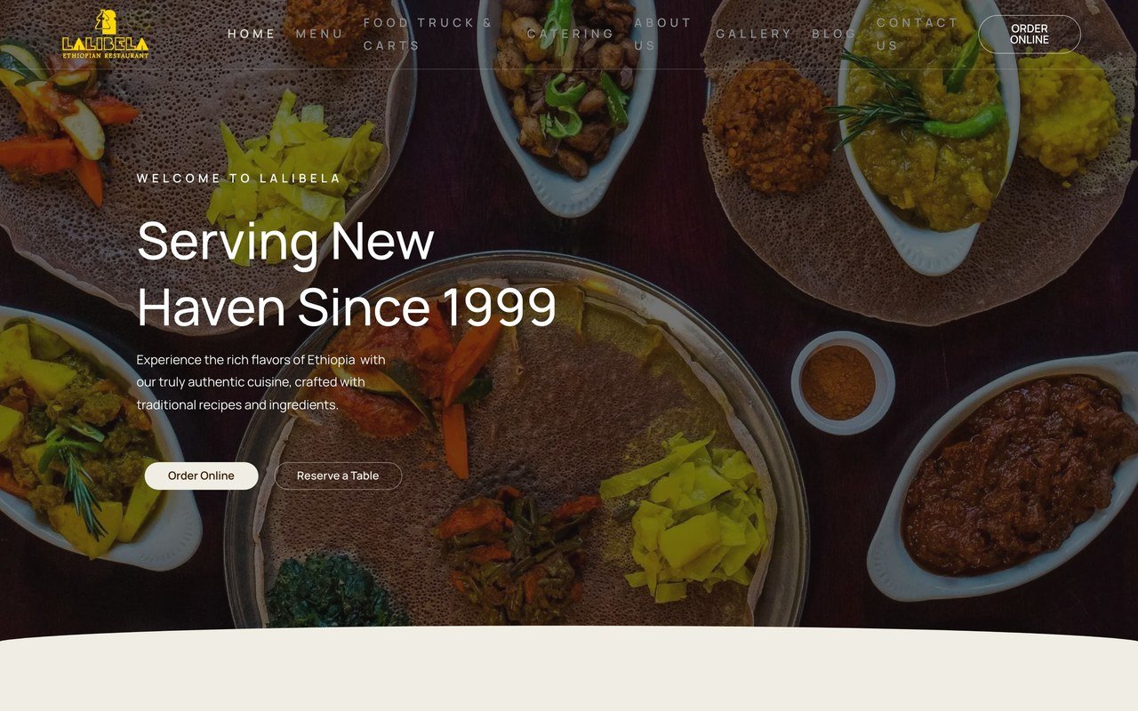 Lalibela Ethiopian — Restaurant website by Lumex