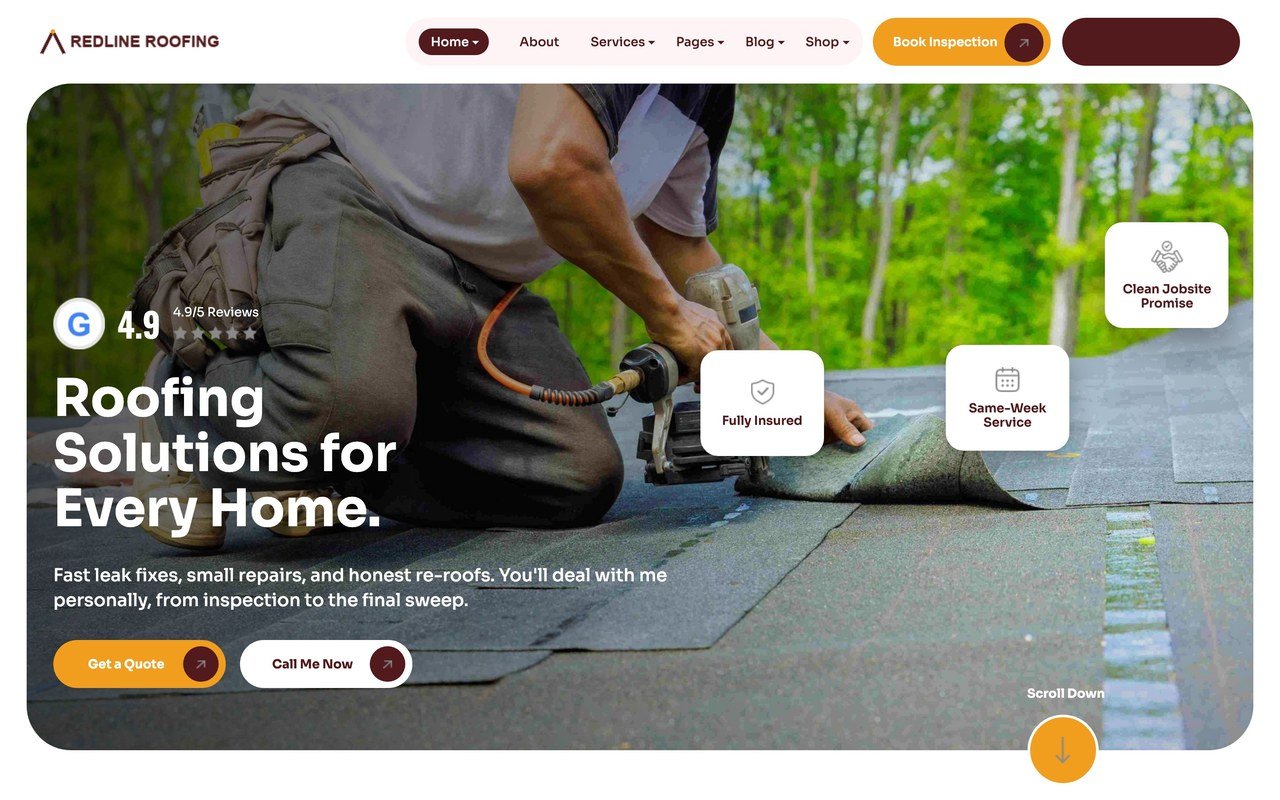 Redline Roofing — Roofing website by Lumex